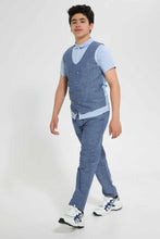 Load image into Gallery viewer, Redtag-Blue-Plain-Casual-Trouser-Pants-Jogger-Fit-Senior-Boys-9 to 14 Years
