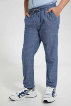 Load image into Gallery viewer, Redtag-Blue-Plain-Casual-Trouser-Pants-Jogger-Fit-Senior-Boys-9 to 14 Years
