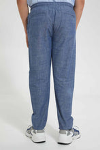 Load image into Gallery viewer, Redtag-Blue-Plain-Casual-Trouser-Pants-Jogger-Fit-Senior-Boys-9 to 14 Years
