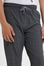 Load image into Gallery viewer, Redtag-Beige-Check-Casual-Trouser-Pants-Jogger-Fit-Senior-Boys-9 to 14 Years
