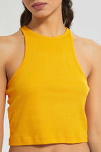 Load image into Gallery viewer, Redtag-Orange-Rib-Cropped-Vest-Vests-Women&#39;s-
