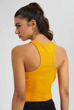 Load image into Gallery viewer, Redtag-Orange-Rib-Cropped-Vest-Vests-Women&#39;s-
