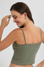 Load image into Gallery viewer, Redtag-Khaki-Plain-Half-Strappy-Vest-Category:Vests,-Colour:Olive,-Filter:Women&#39;s-Clothing,-KSH,-New-In,-New-In-Women-APL,-Non-Sale,-S22C,-Section:Women,-Women-Vests-Women&#39;s-
