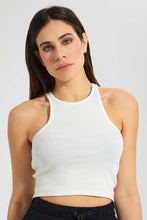 Load image into Gallery viewer, White Ribbed Crop Vest
