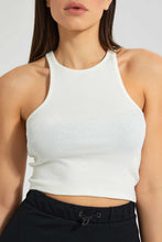 Load image into Gallery viewer, White Ribbed Crop Vest
