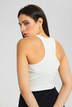 Load image into Gallery viewer, White Ribbed Crop Vest
