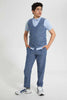 Redtag-Blue-Waist-Coat-With-Shirt-Sets-Senior-Boys-9 to 14 Years