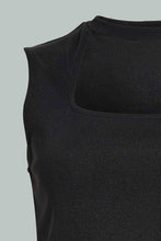 تنزيل الصورة على معرض الصور، Redtag-Black-Top-Square-Cut-Neckline-Top-Tops-Women&#39;s-
