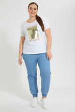 تنزيل الصورة على معرض الصور، Redtag-White-Sequin-T-Shirt-Graphic-T-Shirts-Women&#39;s-
