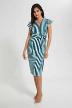 تنزيل الصورة على معرض الصور، Redtag-Assorted-Stripe-Print-Wrap-Midi-Dress-Dresses-Women&#39;s-
