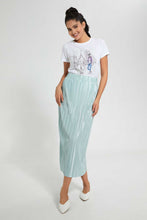 Load image into Gallery viewer, Redtag-Mint-Plisse-Midi-Skirt-Skirts-Women&#39;s-
