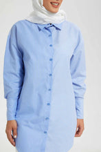 تنزيل الصورة على معرض الصور، Redtag-Blue-&amp;-White-Collar-Stripes-Shirt-Stripes-Blouses-Women&#39;s-
