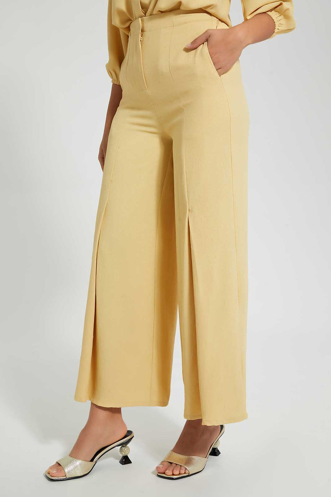 Redtag-Cream-Wideleg-Trouser-Trousers-Women's-