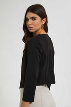 Load image into Gallery viewer, Redtag-Black-Cropped-Jacket-Jackets-Women&#39;s-
