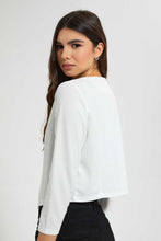 Load image into Gallery viewer, Redtag-White-Cropped-Jacket-Jackets-Women&#39;s-
