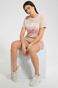 Redtag-Beige-Bermuda-Short-Loungewear-Women's-