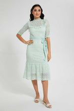 تنزيل الصورة على معرض الصور، Redtag-Mint-Lace-Midi-Dress-Dresses-Women&#39;s-
