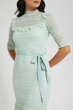 تنزيل الصورة على معرض الصور، Redtag-Mint-Lace-Midi-Dress-Dresses-Women&#39;s-
