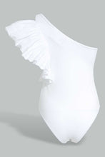 Load image into Gallery viewer, Redtag-Black-Assymetric-Ruffle-Body-Suit-Plain-T-Shirts-Women&#39;s-
