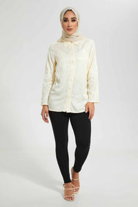 Redtag-Cream-Jacquard-Shirt-Casual-Shirts-Women's-