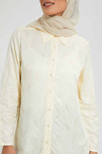 Redtag-Cream-Jacquard-Shirt-Casual-Shirts-Women's-