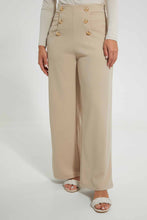 تنزيل الصورة على معرض الصور، Redtag-Beige-Button-Detail-Trousers-Trousers-Women&#39;s-
