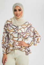 تنزيل الصورة على معرض الصور، Redtag-Cream-Chain-Print-Blouse-Blouses-Women&#39;s-
