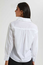 Load image into Gallery viewer, Redtag-Beige-Collar-Blouse-Half-Placket-Beige-Color-Fabric:Cotton/Poly-Blouses-Women&#39;s-
