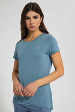 Load image into Gallery viewer, Blue Placement Print Active T-Shirt
