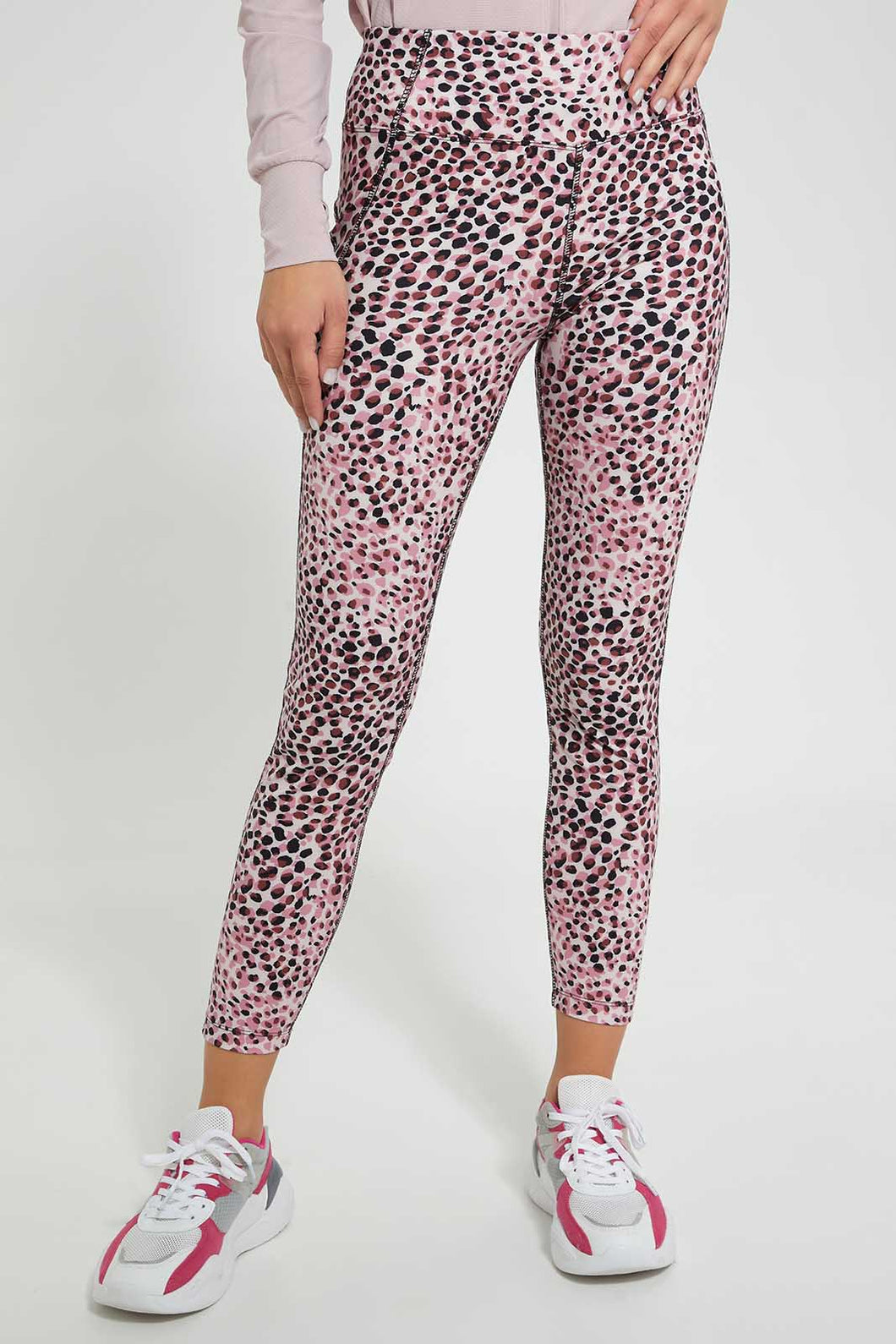 Redtag-Pink-Allover-Printed-Active-Pant-Joggers-Women's-