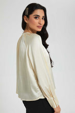 Load image into Gallery viewer, Redtag-Cream-Satin-Blouse-Blouses-Women&#39;s-
