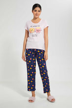 Load image into Gallery viewer, Redtag-Pink-Not-Without-Bestie-Printed-Pyjama-Set-Pyjama-Sets-Women&#39;s-
