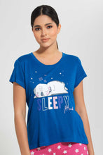 Load image into Gallery viewer, Redtag-Navy-Sleepy-Head-Printed-Pyjama-Set-Pyjama-Sets-Women&#39;s-
