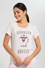 Load image into Gallery viewer, Redtag-Pink-Cuddles-Printed-Pyjama-Set-Pyjama-Sets-Women&#39;s-
