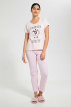 Load image into Gallery viewer, Redtag-Pink-Cuddles-Printed-Pyjama-Set-Pyjama-Sets-Women&#39;s-
