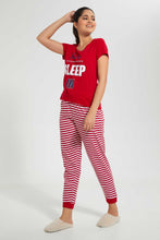 Load image into Gallery viewer, Redtag-Red-Lets-Sleep-Printed-Pyjama-Set-Pyjama-Sets-Women&#39;s-
