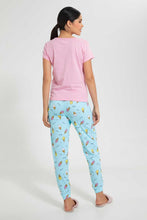 Load image into Gallery viewer, Redtag-Pink-Printed-Pyjama-Set-Pyjama-Sets-Women&#39;s-
