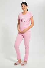 Load image into Gallery viewer, Redtag-Pink-Printed-Pyjama-Set-Pyjama-Sets-Women&#39;s-
