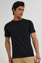 Load image into Gallery viewer, Black Crew Neck Basic T-Shirt
