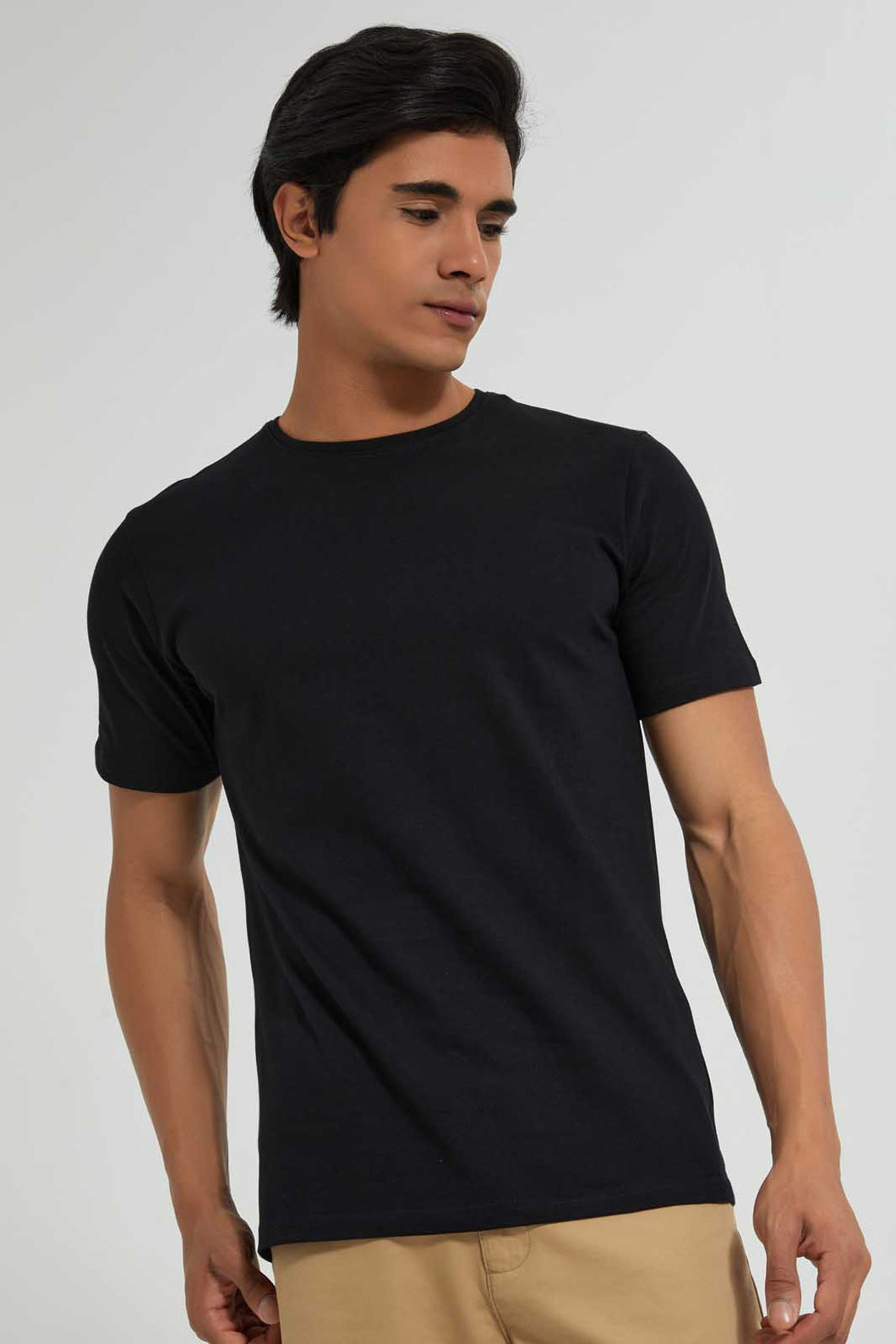 Black Crew Neck Basic T-Shirt
