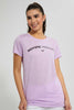 Purple Printed Long Active T-Shirt