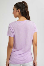 Load image into Gallery viewer, Purple Printed Long Active T-Shirt
