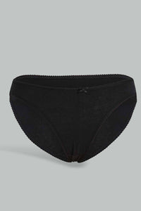 Redtag-Black-Plain-Bikini-Briefs(5-Pack)-Briefs-Bikini-Women's-