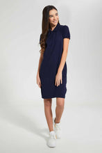 تنزيل الصورة على معرض الصور، Redtag-Navy-Polo-Pique-Collared-Dress-Dresses-Senior-Girls-9 to 14 Years
