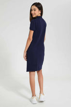 تنزيل الصورة على معرض الصور، Redtag-Navy-Polo-Pique-Collared-Dress-Dresses-Senior-Girls-9 to 14 Years
