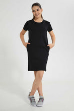 Load image into Gallery viewer, Redtag-Black-Basic-Knitted-Dress-Dresses-Senior-Girls-9 to 14 Years
