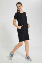 Load image into Gallery viewer, Redtag-Black-Basic-Knitted-Dress-Dresses-Senior-Girls-9 to 14 Years
