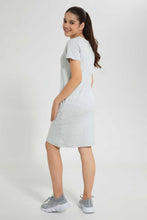 Load image into Gallery viewer, Redtag-Grey-Melange-Basic-Knitted-Dress-Dresses-Senior-Girls-9 to 14 Years
