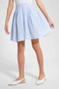 Blue And White Pleated Skirt