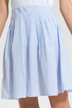 Load image into Gallery viewer, Blue And White Pleated Skirt
